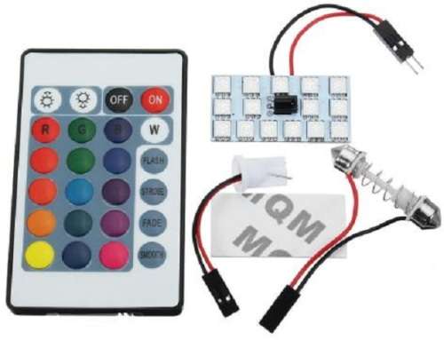 12V 15 LED RGBW Lights - 15 LED T10 Roof Lamps - 12V 15 LED DIY RGBW Interior Auto Lamp