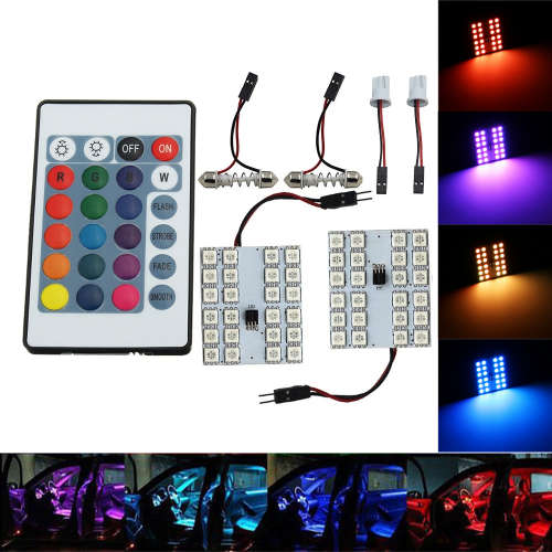 12V 24 LED RGBW Lights - 24 LED T10 Roof Lamps - 12V 24 LED DIY RGBW Interior Auto Lamp