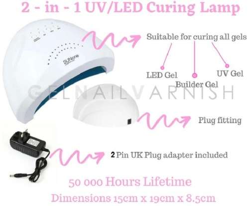 Nail Lamp - 48W UV LED Nail Lamp - 2-In-1 48W LED UV Nail Curing Lamp - UV/LED Nail Lamp