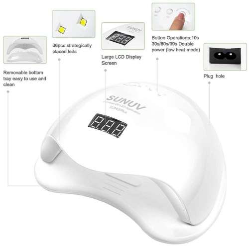 Nail Lamp - 48W UV LED Nail Lamp - 48W LED UV Nail Curing Lamp - UV/LED Nail Lamp