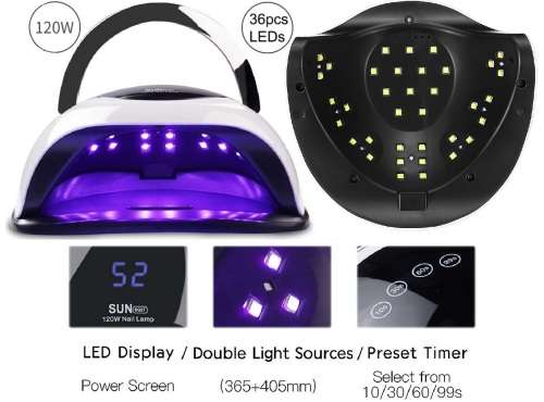 Nail Lamp - 120W UV LED Nail Lamp - 120W LED UV Nail Curing Lamp - UV/LED Nail Lamp