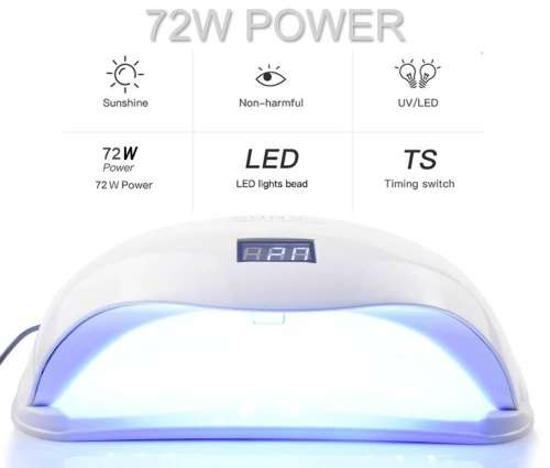 Nail Lamp - 72W UV LED Nail Lamp - 72W LED UV Nail Curing Lamp - SunX Plus UV/LED Nail Lamp