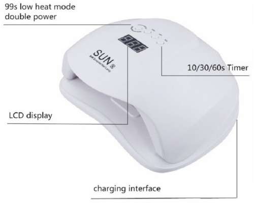 Nail Lamp - 72W UV LED Nail Lamp - 72W LED UV Nail Curing Lamp - SunX Plus UV/LED Nail Lamp