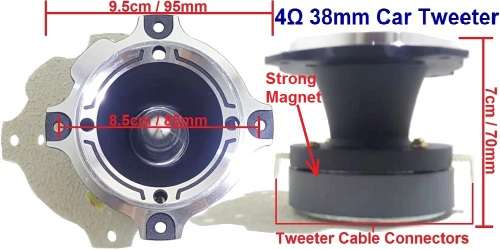 Tweeter - 800W 4 Ohm Car Tweeter - 38mm 800W Car Tweeter - CTC-20G 4Ohm Car Speaker Fits anywhere!!!