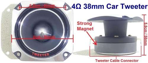 Tweeter - 800W 4 Ohm Car Tweeter - 38mm 800W Car Tweeter - CTC-30G 4Ohm Car Speaker Fits anywhere!!!