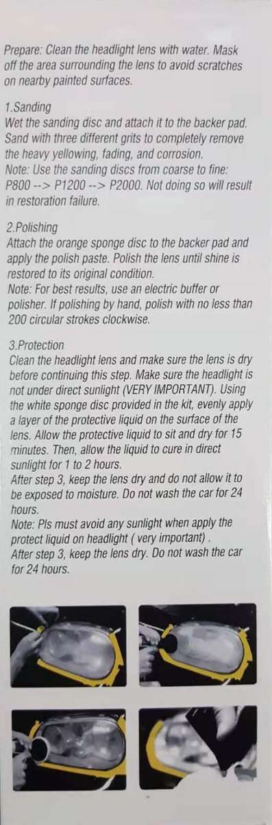 Headlight Restoration Kit - DIY Headlight Restoration Kit