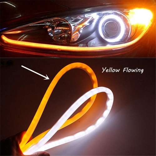 Headlight Strip - 45cm DRL LED Light - 2-in-1 Daytime Running Light Strip(Light Soft Article Lamp)