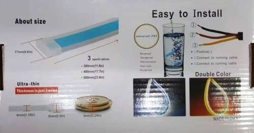 Headlight Strip - 45cm DRL LED Light - 2-in-1 Daytime Running Light Strip(Light Soft Article Lamp)