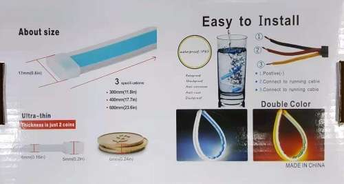 Headlight Strip - 60cm DRL LED Light - 2-in-1 Daytime Running Light Strip(Light Soft Article Lamp)