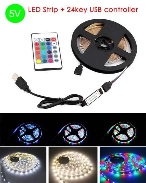 LED Light Strip - USB 2m RGBW LED Remote Controlled Light Strip