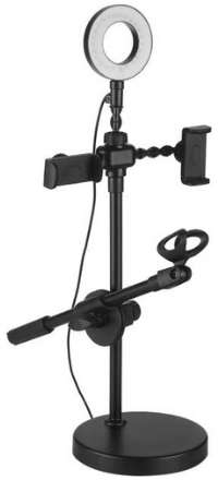 6" LED Ring Light With Microphone Stand - 6 Inch Photography / Video LED Ring with 3 Light Colors