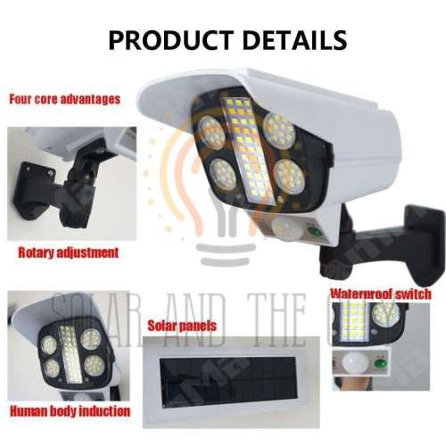 77 LED Solar Light - 77 LED Motion Sense Dummy Camera Outdoor Light - Super Bright Outdoor Light
