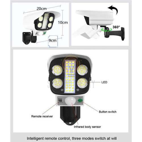 77 LED Solar Light - 77 LED Motion Sense Dummy Camera Outdoor Light - Super Bright Outdoor Light