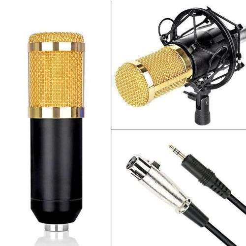 Microphone + Stand -  3.5mm Jack PC/Mobile Condenser Microphone with Desk Clamp Stand