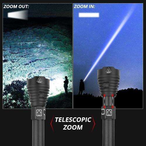 Torch - Rechargeable LED Flashlight - Multi-function Zoom Torch