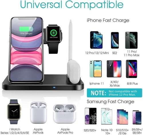 Charging Stand - Wireless 4-in-1 Charging Stand - Apple, Huawei & Samsung Charging Stand