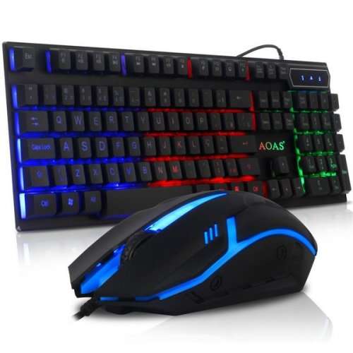 Keyboard - 2-in-1 Keyboard Set - Wired RGB Backlit Keyboard and Mouse