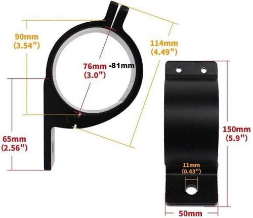 Bar Light Bracket - 71mm-81mm Bar Light Bracket