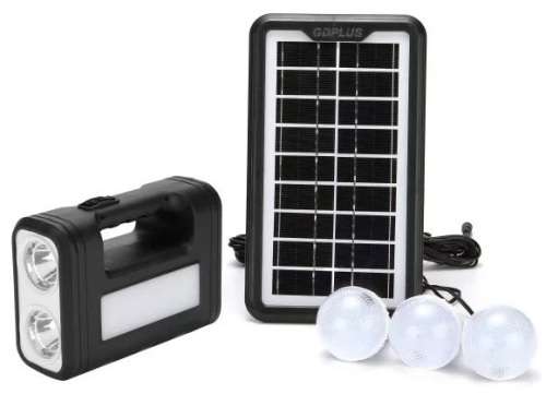 Solar Light Kit - GD-8017s Outdoor Solar Lighting System - 3 Bulb GD-8017s LED Solar Light Kit