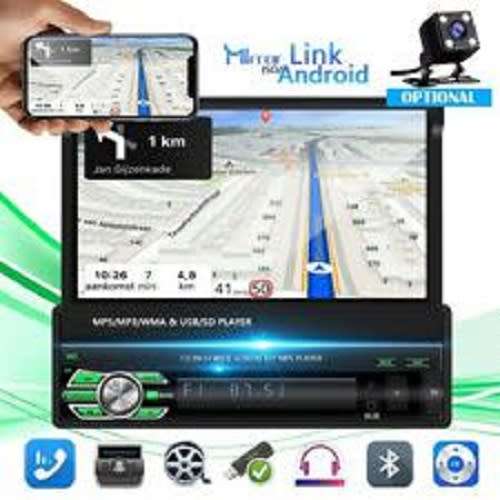 Car Radio - 7" Touch screen In-Dash Media player - 1Din Style 7" GPS/BT/DVD/AUX/USB MP5 player Radio