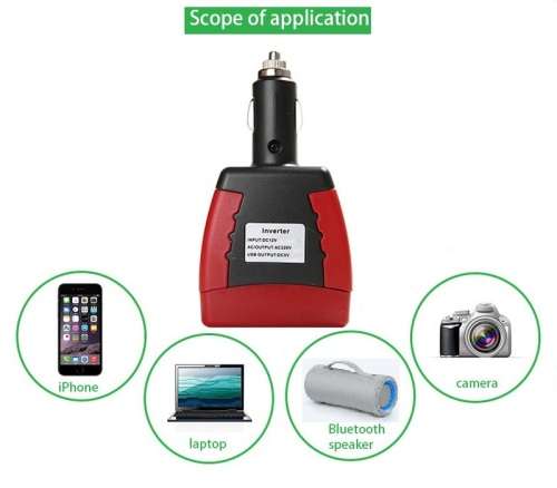 100W Inverter - DC to AC 12V 100W Car Power Inverter - 100W Car Lighter Socket Inverter