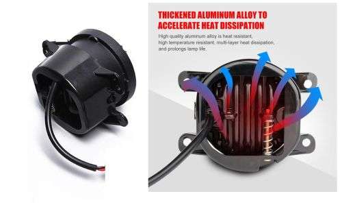 Fog Lights - LED Angel Eye Fog Light - 90mm White Fog + White Angel Right LED Fog Light