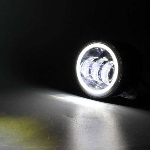 Fog Lights - LED Angel Eye Fog Light - 90mm White Fog + White Angel Right LED Fog Light