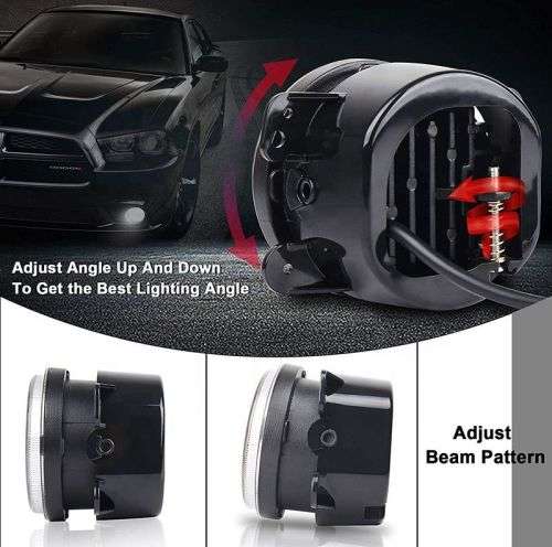 Fog Lights - LED Angel Eye Fog Light - 90mm White Fog + White Angel Right LED Fog Light