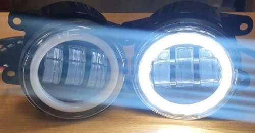 Fog Lights - LED Angel Eye Fog Light - 90mm White Fog + White Angel Right LED Fog Light