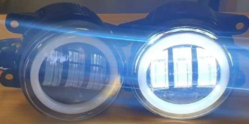 Fog Lights - LED Angel Eye Fog Light - 90mm White Fog + White Angel Right LED Fog Light