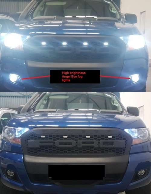 Fog Lights - LED Angel Eye Fog Light - 90mm White Fog + White Angel Right LED Fog Light