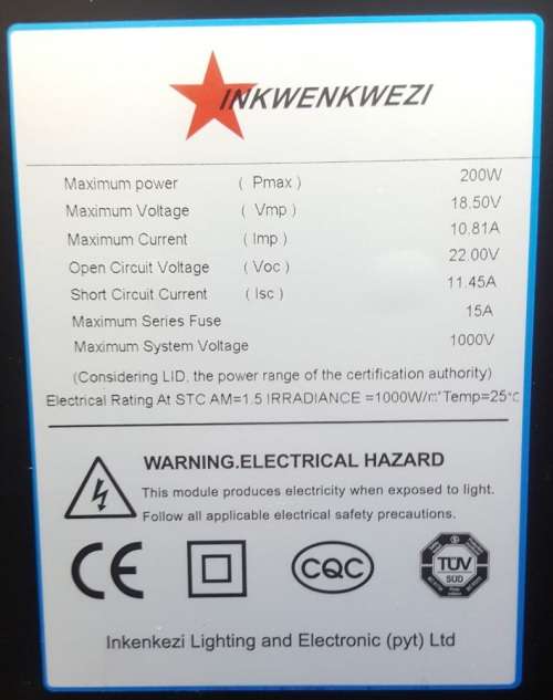 200W Solar Panel - Mono Cell 200W Solar Panel - Inkwe200W Mono Cell Solar Panel