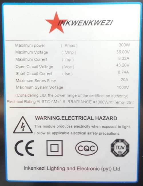 300W Solar Panel - Mono Cell 300W Solar Panel - Inkwe300W Mono Cell Solar Panel