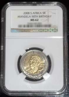 MANDELA BIRTHDAY 2008 MS62 R5 COIN NGC GRADED