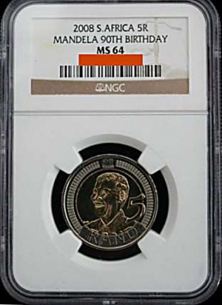 MANDELA BIRTHDAY 2008 MS64 R5 COIN NGC GRADED