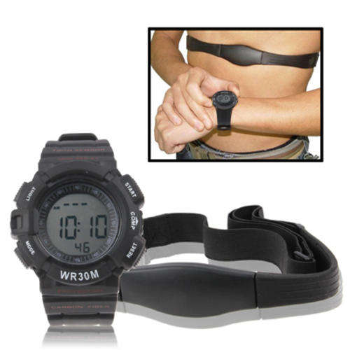 Wireless Heart Rate Monitor Wristwatch (With Chest Strap)