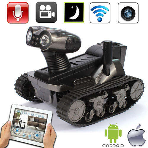Android / IOS RovoSpy Controlled WiFi All-terrain  Spy Tank with Camera Viewing and Recording