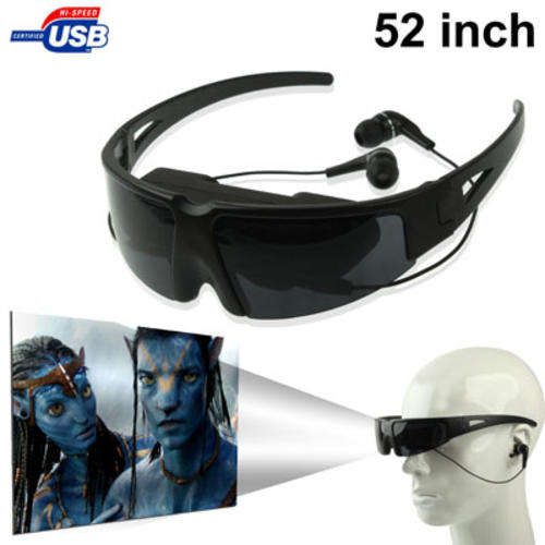 3D Stereo Sound 52" VIRTUAL PRIVATE THEATER SYSTEM - VIDEO GLASSES WITH AV