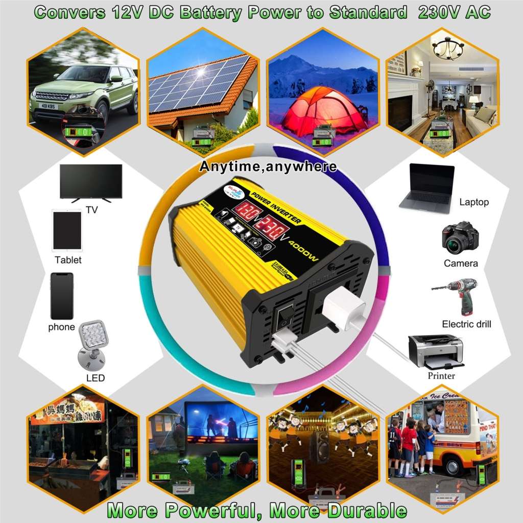 Legend II Generation 12V to 220V 4000W Car Power Inverter