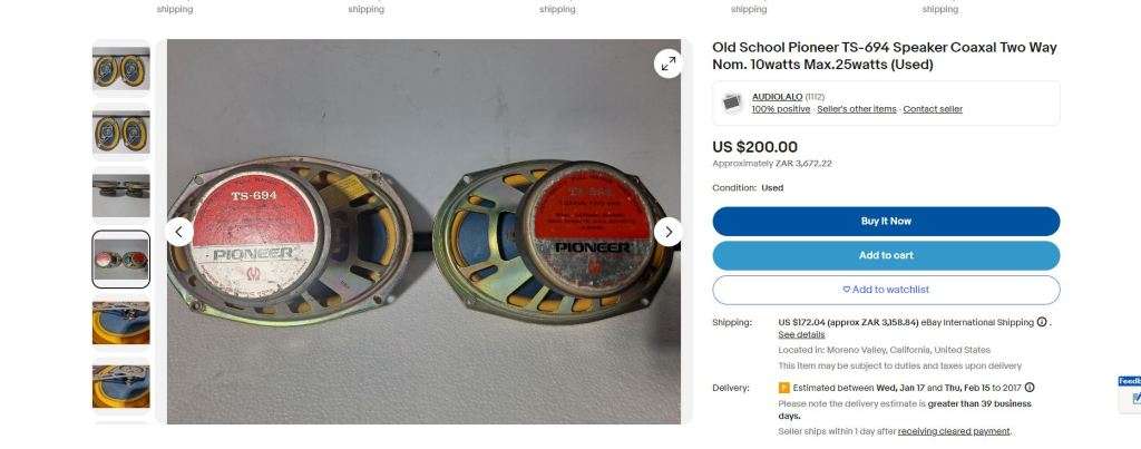 R3000+ RARE Vintage Pioneer TS694 2 Way 6x9 Speakers