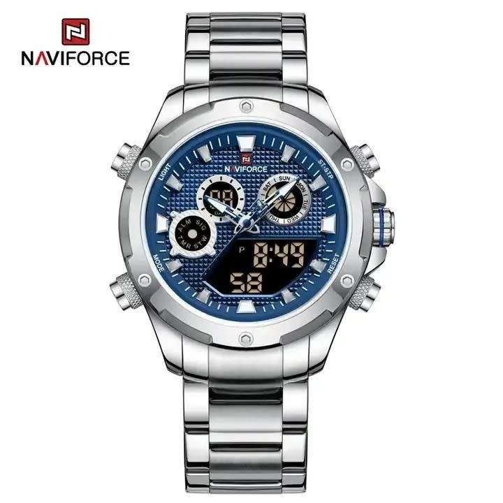 Naviforce 9217 Awakening Avant-Garde Sporty Power men`s Digital Stainless steel Wrist watch - GREEN