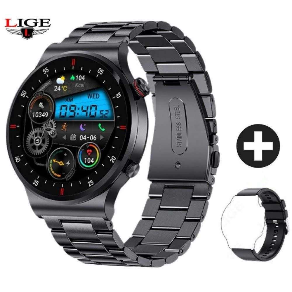 LIGE SMART SPORTS AND FITNESS WATCH STEEL + FREE SILICON STRAP