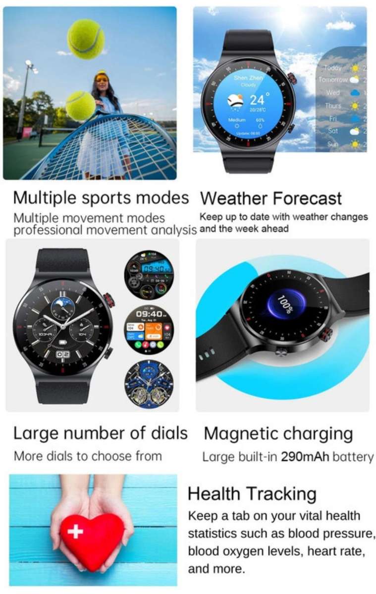 LIGE SMART SPORTS AND FITNESS WATCH STEEL + FREE SILICON STRAP