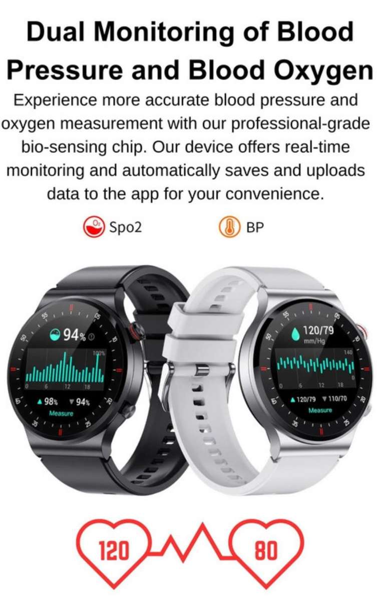 LIGE SMART SPORTS AND FITNESS WATCH STEEL + FREE SILICON STRAP