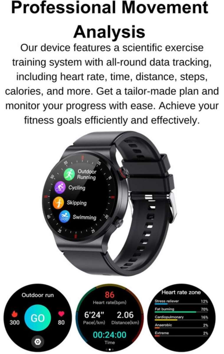 LIGE SMART SPORTS AND FITNESS WATCH STEEL + FREE SILICON STRAP