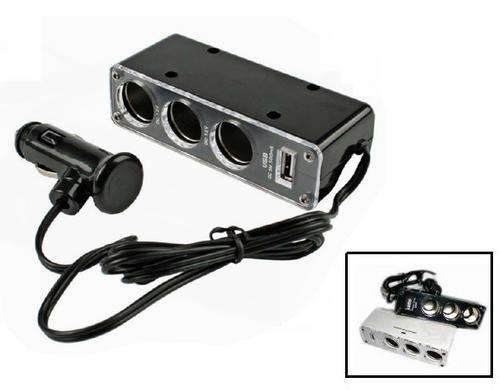 Triple Car Cigarette Socket plug Lighter Charger
