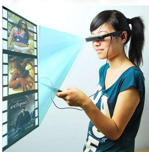 PORTABLE 72 Inch Virtual Screen Mobile Theatre Digital Eyewear Cinema Wireless Video/DVD/GAME Glases