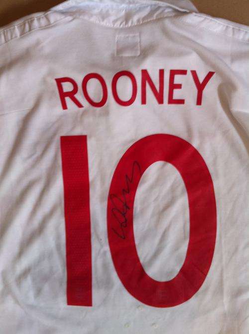 Wayne Rooney signed ENGLAND World Cup home shirt WOW