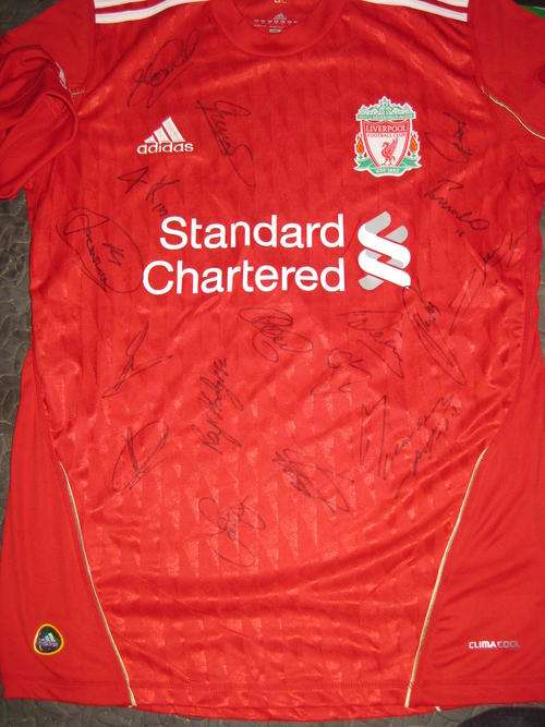 Liverpool FC signed NEW 2010/2011 official shirt Torres Gerrard etc