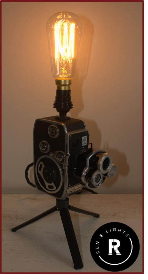 Bolex Paillard Camera Lamp - Industrial Art Vintage Retro Desk Table Lamp Steampunk RUN 8 LIGHTS